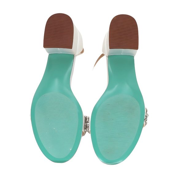 Betsey Johnson White Sandals with Silver Embellishments - Picture 2 of 7